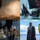 Clockwise from bottom left: House Of The Dragon cast (HBO), Kit Harington in Game Of Thrones (HBO), Targaryen ships in Game Of Thrones (HBO), and Steve Toussaint in House Of The Dragon (HBO)